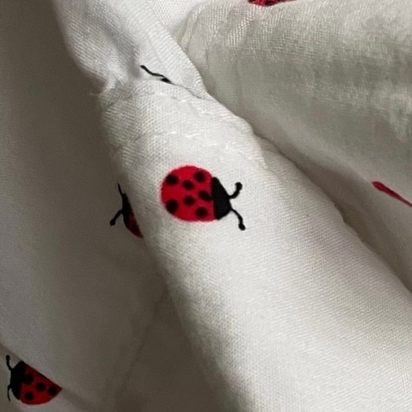 JACK & RAE White Button Front Long Sleeve Blouse Red Black Ladybug Print M - Picture 6 of 6